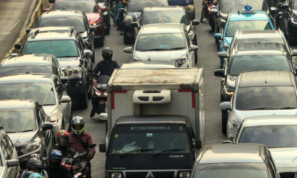 Ilustrasi macet saat liburan di Lembang, Bandung.